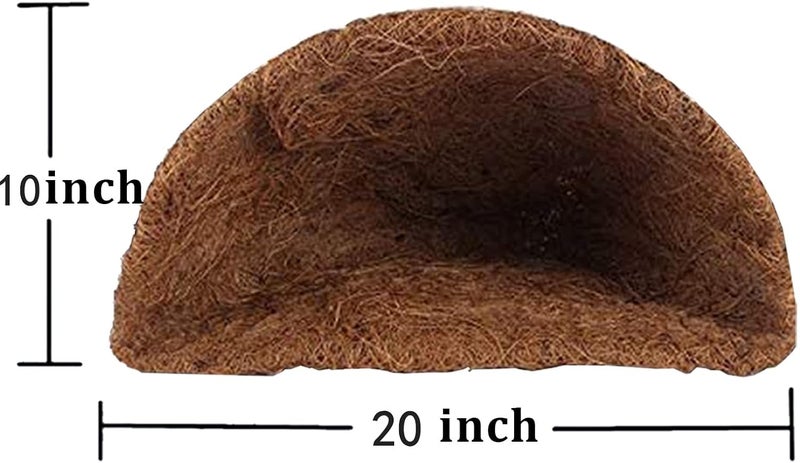 FDGARDEN 2PCS Half Round Hanging Basket Liners Replacement Coco Liner for Hanging Basket Wall Flower, 100% Natural Coconut Fiber Plant Basket Liner for Garden Planter Flower Pot (20 inch) - Image 2